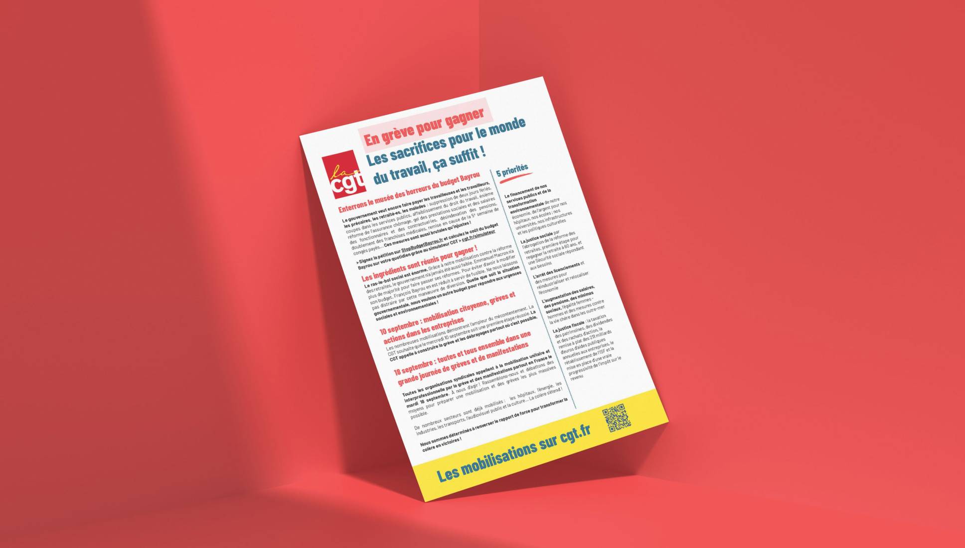 Les sacrifices pour le monde du travail, ça suffit ! Appel pour les 10 et 18 septembre